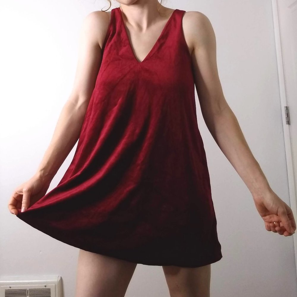 Velvet Dress | Red Velvet Loose Dress